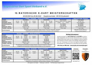 Bild: Meldebeginn ! BayDSV – 14.Bayerische E-Dart Meisterschaften