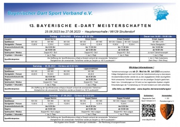 Bild: Meldebeginn ! BayDSV – Bayerische E-Dart Meisterschaften